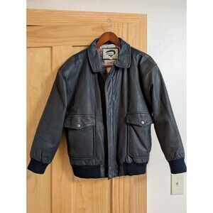 Vintage Fox Run Charcoal Leather Jacket -- size S